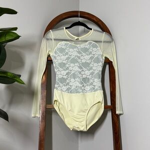 Weissman MEDIUM ADULT Ivory Lace Music Box Dance Costume Leotard Style 8298